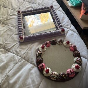 Two Decorative Cake Mirrors - original art pieces (1 of 1)